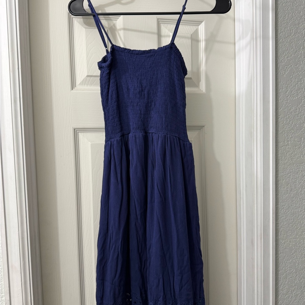 Purple Snow Navy Spaghetti Strap Dress